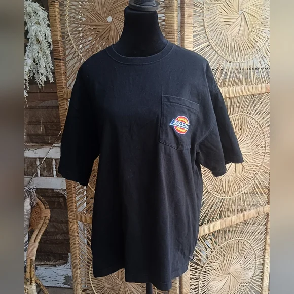 Dickies Men's Black Thisch Heavy Duty 100% Cotton Short Sleeve Tee_Large - Picture 2 of 8